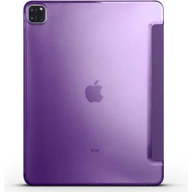 Zore Apple iPad Pro 12.9 2021 5. Nesil Smart Cover Standlı 1-1 - Mor Kılıf