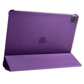 Zore Apple iPad Pro 12.9 2021 5. Nesil Smart Cover Standlı 1-1 - Mor Kılıf