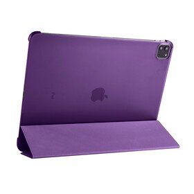 Zore Apple iPad Pro 12.9 2021 5. Nesil Smart Cover Standlı 1-1 - Mor Kılıf