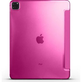 Zore Apple iPad Pro 12.9 2021 5. Nesil Smart Cover Standlı 1-1 - Pembe Kılıf