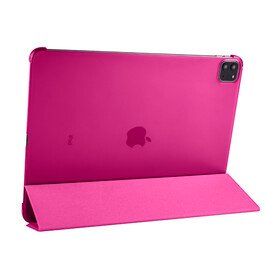 Zore Apple iPad Pro 12.9 2021 5. Nesil Smart Cover Standlı 1-1 - Pembe Kılıf