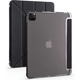 Zore Apple iPad Pro 12.9 2021 5. Nesil Tri Folding Kalem Bölmeli Standlı - Siyah Kılıf