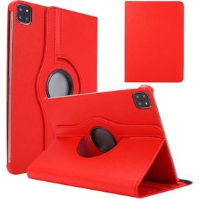 Zore Apple iPad Pro 12.9 2022 M2 Dönebilen Standlı - Kırmızı Kılıf