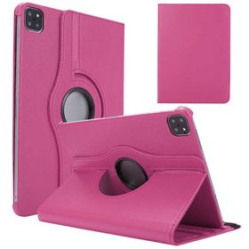 Zore Apple iPad Pro 12.9 2022 M2 Dönebilen Standlı - Koyu Pembe Kılıf