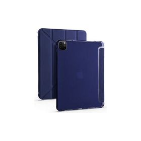 Zore Apple iPad Pro 12.9 2022 M2 Tri Folding Kalem Bölmeli Standlı - Lacivert Kılıf
