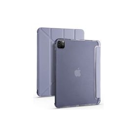 Zore Apple iPad Pro 12.9 2022 M2 Tri Folding Kalem Bölmeli Standlı - Mor Kılıf