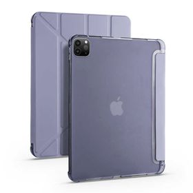 Zore Apple iPad Pro 12.9 2022 M2 Tri Folding Kalem Bölmeli Standlı - Mor Kılıf