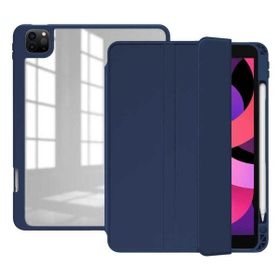 Zore Apple iPad Pro 12.9 2022 M2 Uyumlu Lacivert Nort Arkası Şeffaf Standlı Kılıf