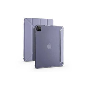Zore Apple iPad Pro 12.9 2022 M2 Uyumlu Mor Tri Folding Kalem Bölmeli Standlı Kılıf