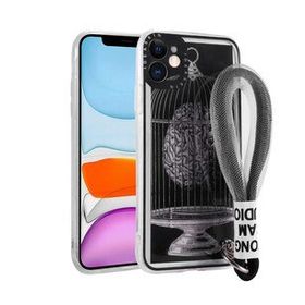 Zore Apple iPhone 11 Desenli El Askılı İpli Astana Silikon Kapak Kılıf