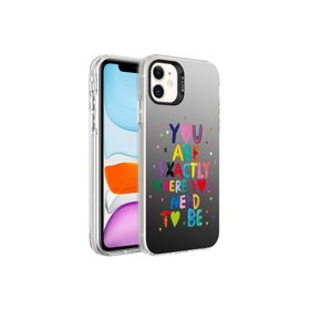 Zore Apple iPhone 11 Desenli Silver Sert Kapak Kılıf
