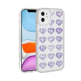 Zore Apple iPhone 11 Kamera Korumalı Renkli Kalp Desenli Transparan Kalp Kapak Kılıf