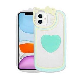 Zore Apple iPhone 11 Kedi Figürlü Transparan Pop Soketli Ritmik Kapak Kılıf