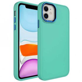 Zore Apple iPhone 11 Metal Çerçeve ve Buton Tasarımlı Silikon Luna Kapak Kılıf