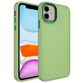 Zore Apple iPhone 11 Metal Çerçeve ve Buton Tasarımlı Silikon Luna Kapak Kılıf