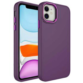 Zore Apple iPhone 11 Metal Çerçeve ve Buton Tasarımlı Silikon Luna Kapak Kılıf