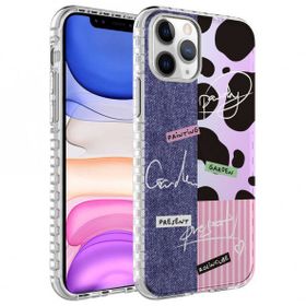 Zore Apple iPhone 11 Pro Airbag Kenarlı Renkli Desenli Silikon Elegans Kılıf