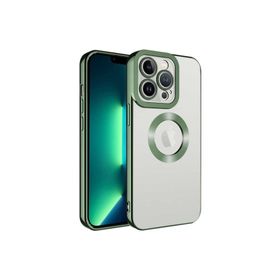Zore Apple iPhone 11 Pro Kamera Korumalı Logo Gösteren Omega Kapak Yeşil Cep Telefonu Kılıfı
