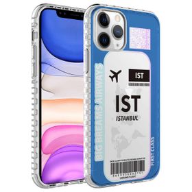 Zore Apple iPhone 11 Pro Max Airbag Kenarlı Renkli Desenli Silikon Elegans Kılıf