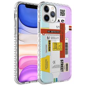 Zore Apple iPhone 11 Pro Max Airbag Kenarlı Renkli Desenli Silikon Elegans Kılıf
