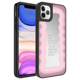 Zore Apple iPhone 11 Pro Max Aynalı Desenli Kamera Korumalı Parlak Mirror Kapak Kılıf