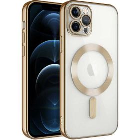 Zore Apple iPhone 11 Pro Max Uyumlu Kamera Korumalı Magsafe Wireless Şarj Özellikli Demre Kapak Gold Cep Telefonu Kılıfı