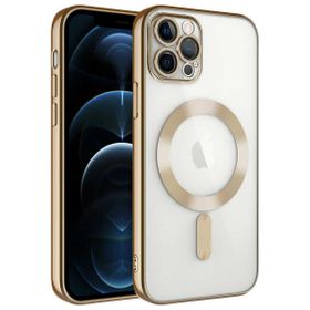 Zore Apple iPhone 11 Pro Max Uyumlu Kamera Korumalı Magsafe Wireless Şarj Özellikli Demre Kapak Gold Cep Telefonu Kılıfı