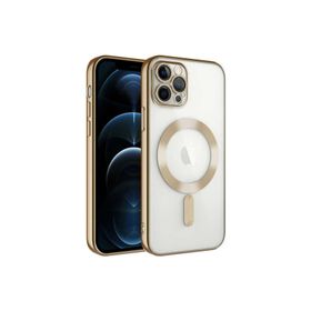 Zore Apple iPhone 11 Pro Max Uyumlu Kamera Korumalı Magsafe Wireless Şarj Özellikli Demre Kapak Gold Cep Telefonu Kılıfı