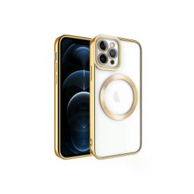 Zore Apple iPhone 11 Pro Max Uyumlu Magsafe Wireless Şarj Özellikli Setro Silikon Gold Cep Telefonu Kılıfı
