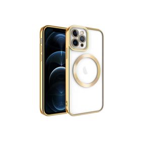 Zore Apple iPhone 11 Pro Max Uyumlu Magsafe Wireless Şarj Özellikli Setro Silikon Gold Cep Telefonu Kılıfı