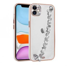 Zore Apple iPhone 11 Taş Süslemeli Kamera Korumalı El Tutamaçlı Blazer Kapak Kılıf