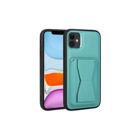 Zore Apple iPhone 11 Uyumlu Kartlıklı Standlı ​Pu Deri Memo Kapak Mavi Kılıf