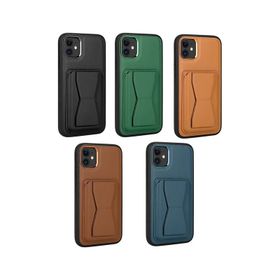 Zore Apple iPhone 11 Uyumlu Kartlıklı Standlı ​Pu Deri Memo Kapak Mavi Kılıf