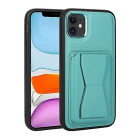 Zore Apple iPhone 11 Uyumlu Kartlıklı Standlı ​Pu Deri Memo Kapak Mavi Kılıf