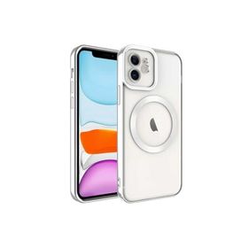 Zore Apple iPhone 11 Uyumlu Magsafe Wireless Şarj Özellikli Setro Silikon Gümüş Cep Telefonu Kılıfı
