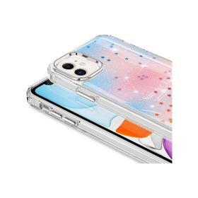 Zore Apple iPhone 11 Uyumlu Mavi Simli Desenli Parlak Task Kapak Kılıf
