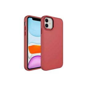 Zore Apple iPhone 11 Uyumlu Metal Çerçeve ve Buton Tasarımlı Silikon Luna Açık Mürdüm Kapak Kılıf