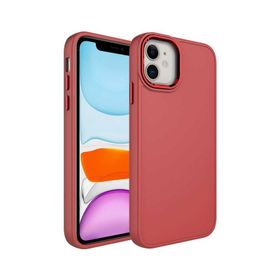 Zore Apple iPhone 11 Uyumlu Metal Çerçeve ve Buton Tasarımlı Silikon Luna Açık Mürdüm Kapak Kılıf