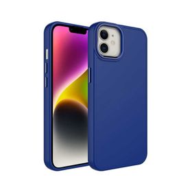 Zore Apple iPhone 11 Uyumlu Metal Çerçeve ve Buton Tasarımlı Silikon Luna Lacivert Kapak Kılıf