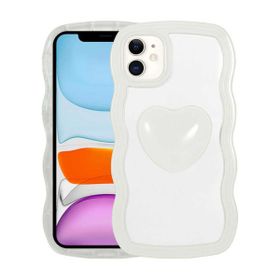 Zore Apple iPhone 11 Uyumlu Renkli Kalp Figürlü Beyaz Ponçik Kapak Kılıf