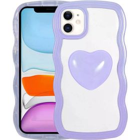 Zore Apple iPhone 11 Uyumlu Renkli Kalp Figürlü Mor Ponçik Kapak Kılıf