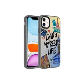 Zore Apple iPhone 11 Uyumlu Seyahat Desenli Dragon Sert Kapak Kılıf