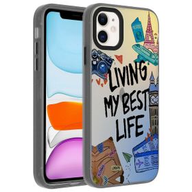 Zore Apple iPhone 11 Uyumlu Seyahat Desenli Dragon Sert Kapak Kılıf
