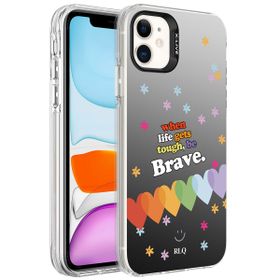 Zore Apple iPhone 12 Desenli Silver Sert Kapak Kılıf