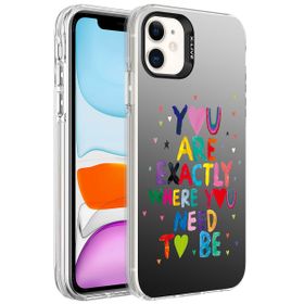 Zore Apple iPhone 12 Desenli Silver Sert Kapak Kılıf