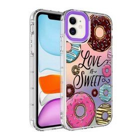 Zore Apple Iphone 12 Kamera Korumalı Renkli Desenli Sert Korn Silikon Cep Telefonu Kılıfı