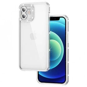 Zore Apple Iphone 12 Kamera Korumalı Taşlı Mina Kapak Kılıf