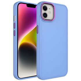 Zore Apple iPhone 12 Metal Çerçeve Buton Tasarımlı Silikon Luna Kapak Kılıf