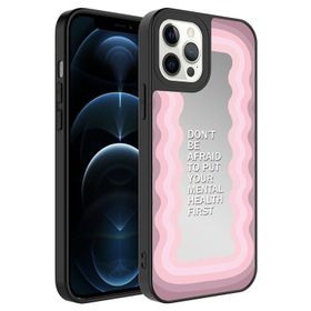 Zore Apple iPhone 12 Pro Aynalı Desenli Kamera Korumalı Parlak Mirror Kapak Kılıf