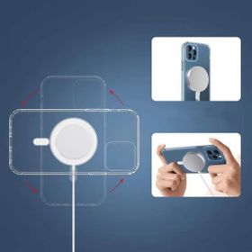 Zore Apple iPhone 12 Pro Magsafe Şarj Özellikli Şeffaf Sert PC Embos Kapak Kılıf